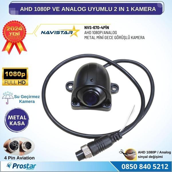 Metal Mini Kasa AHD 1080P ve Analog Pal Çevirilebilir 4 Pin Starlight Gece Görüşlü Yön Ayarlanabilir Araç Kamerası - Image 1