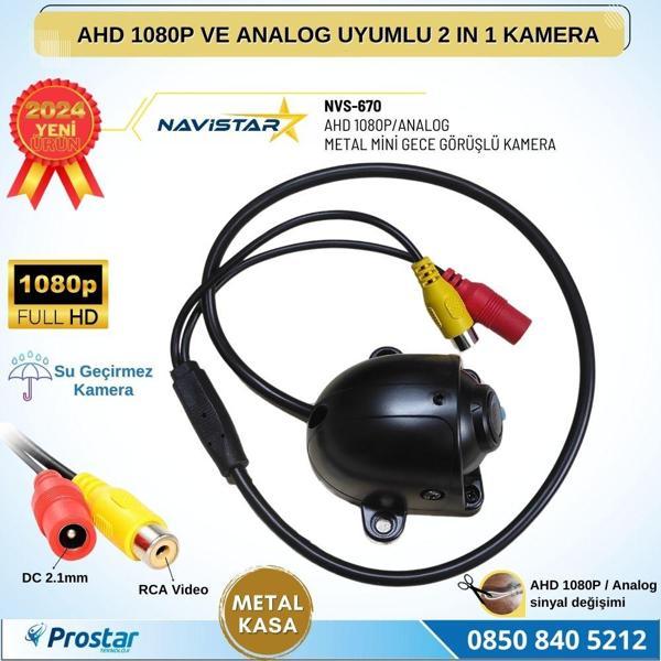 Metal Mini Kasa AHD 1080P ve Analog Pal Çevirilebilir Starlight Gece Görüşlü Yön Ayarlanabilir Araç Kamerası - Image 1