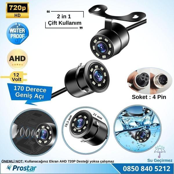 Navistar Ahd 720P 4 Pin Soketli Beyaz Ledli Kelebek Ve Tampon Uyumlu 6 Mt 4 Pin Kablolu Kamera - Image 1