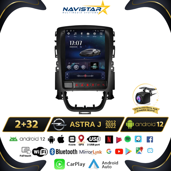 Opel Astra J Tesla Androi̇d Multi̇medya Ekran 2+32 GB Ips Ekran - Image 1