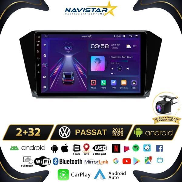 Passat B8 10 Inç 2+64GB Kablosuz Carplay Android 13 Navigasyon Multimedya Sistemi - Image 1