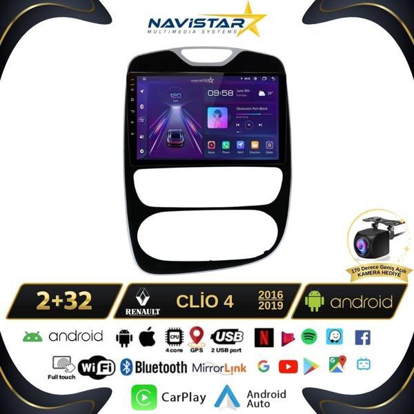 Renault Clio 4 Kablosuz Carplay 2+64GB Android 13 Navigasyon Multimedya Sistemi 2016-2019 - Image 1