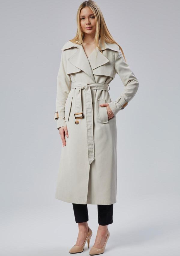 Kadın Kemerli Rüzgarlık Detaylı Uzun Trençkot - Image 1