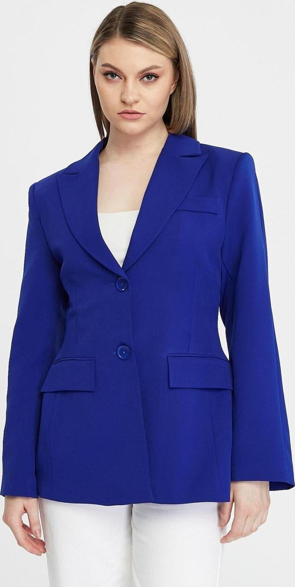 Kadın Regular Astarlı Kruvaze Kapama Dokuma Blazer Ceket - Image 1