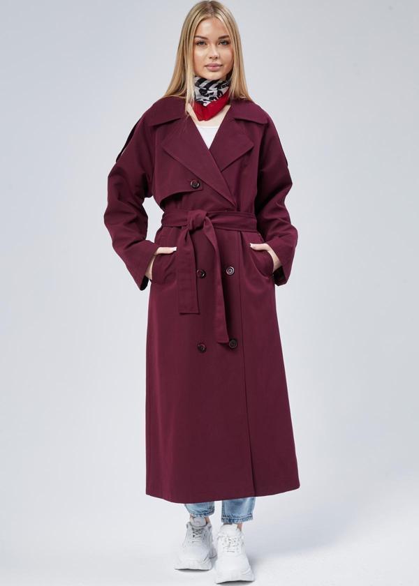 Kadın Oversize Astarlı Uzun Trençkot - Image 1