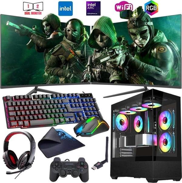i5 14400F 16GB DDR4 1TB m2 12GB ARC B580 Çift 24" Monitörlü Oyun Bilgisayarı (Gaming SET) - Image 1