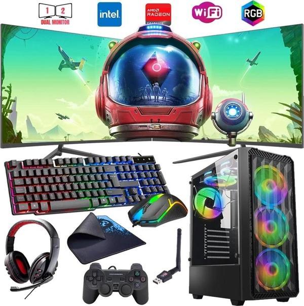 i7 13700F 16GB DDR4 1TB m2 8GB RX580 Çift 24" Monitörlü Oyun Bilgisayarı (Gaming SET) - Image 1