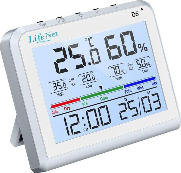 Life Net Medikal Dijital Termometre Isı Ve Nem Ölçer D6 - Image 1