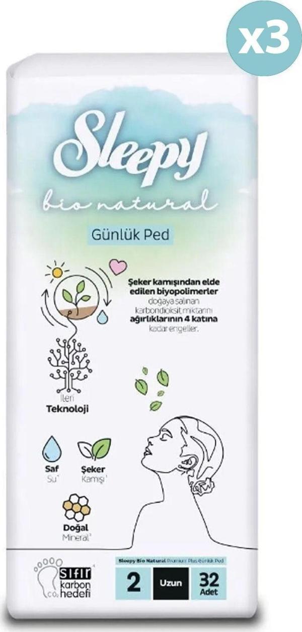 Sleepy Bio Natural Premium Plus Günlük Ped Uzun 96 Adet Ped - Image 1