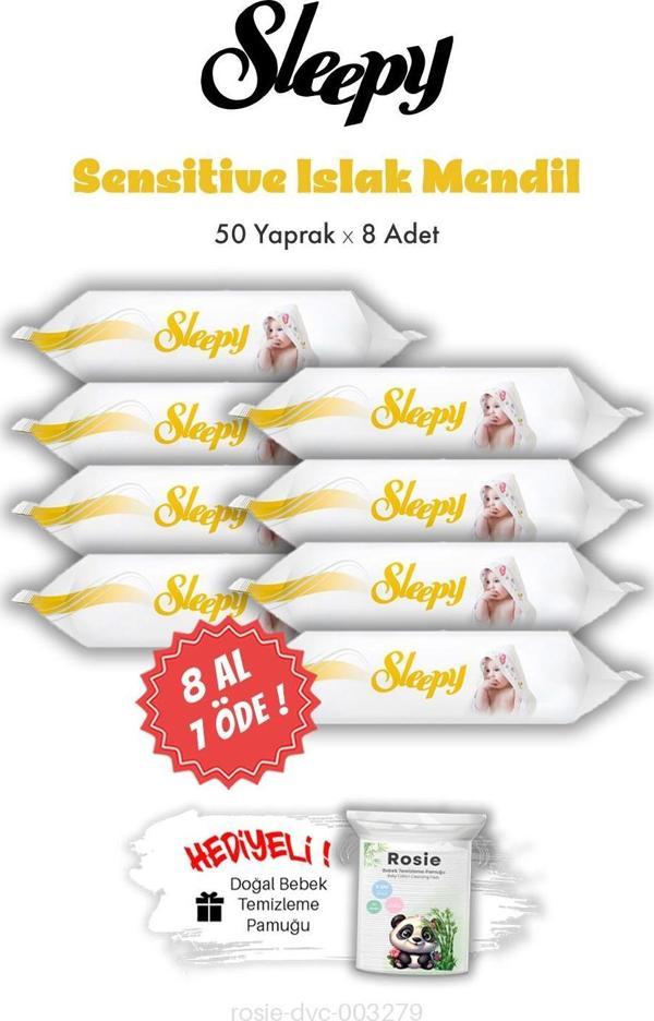 Sleepy Sensitive Islak Mendil 50'li 8 AL 7 ÖDE ve ROSIE - Image 1