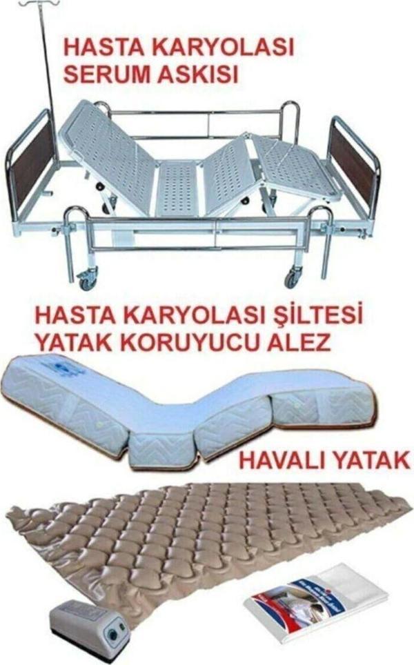 Kayseri Ve Çevre İllere Ücretsiz Montaj 2 Motorlu Hasta Karyolası+ Hasta Yatağı + Havalı Şişme Yatak - Image 1