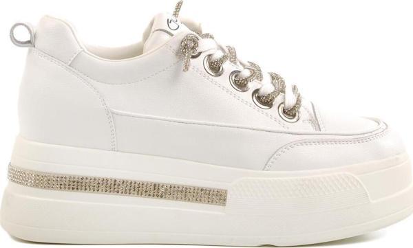 Beyaz Yüksek Taban Kadın Sneaker 25Y492 Z - Image 1