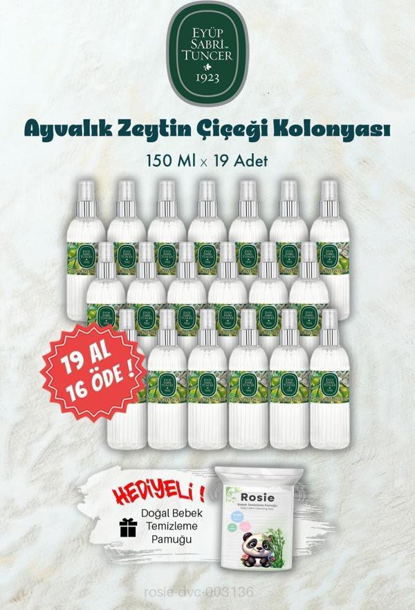 19 AL 16 ÖDE 150 ML Ayvalık Zeytin Çiçeği Kolonyası ve ROSIE Hediye - Image 1