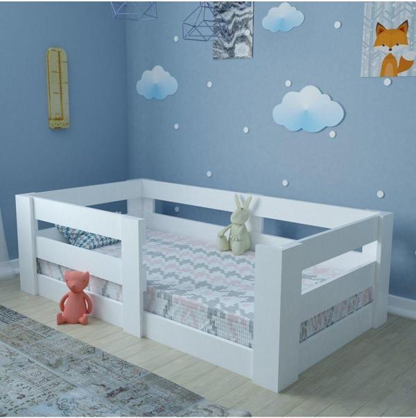 Ninnimo Çocuk Beyaz Mdf 70X130 Yatak Uyumlu Montessori Karyola - Image 1