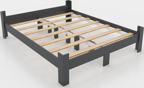 Ninnimo Asos Çift Kişilik 160X200 Yatak Uyumlu Antrasit Karyola - Image 1