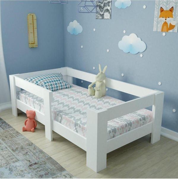 Ninnimo Beyaz Mdf 70X130 Yatak Uyumlu Montessori Karyola - Image 1