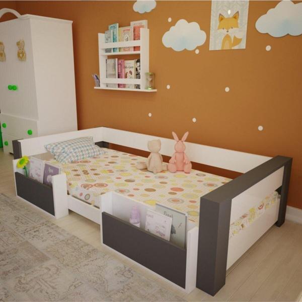 Ninnimo Vega Montessori Suntalam Karyola Antrasit - Beyaz Cepli 90X190 Yatak Uyumlu M 2002 - Image 1