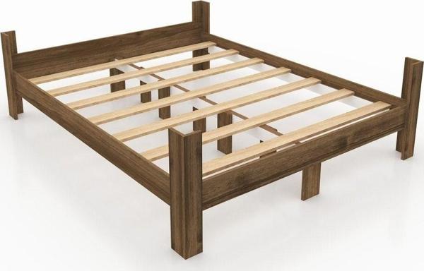 Ninnimo Asos Çift Kişilik 160X200 Yatak Uyumlu Ceviz Karyola - Image 1