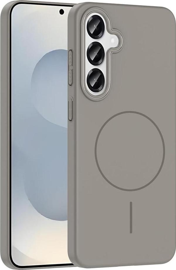 Galaxy S25 Plus Kılıf Magsafe Şarj Özellikli Kamera Çıkıntılı Ruby Lüx Silikon Kapak - Image 1