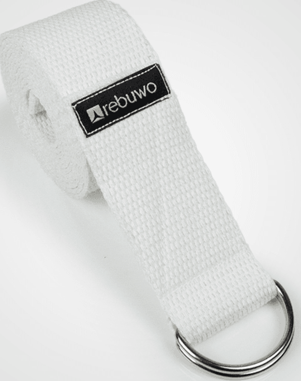 Rebuwo Açık Bej Yoga Kemeri, Doğal Pamuk 184 cm,Yoga ve Pilates İçin İdeal, Light Beige Cotton Yoga Strap  - Image 1