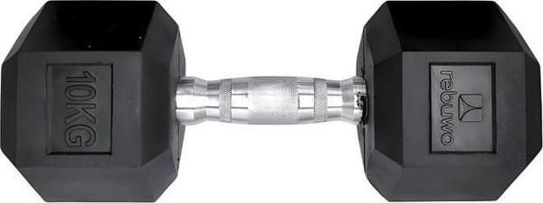 Rebuwo Hex Dambıl Kauçuk Altıgen Dambıl Hex Dumbbell 10 KG 1 Adet - Image 1