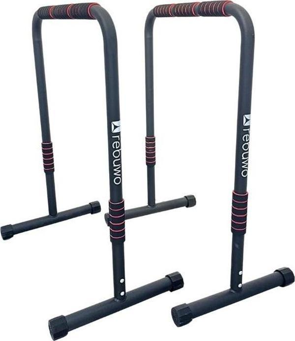 Rebuwo İkili Uzun Paralel Dip Bar – Tall Parallettes Dips Bar | Portatif Ev Tipi Fitness Ekipmanı | Vücut Ağırlığı ile Egzersiz İçin - Image 1