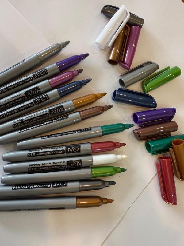 Kraf Permanent Marker 616 12' li Metalik Kalem Seti  - Image 1