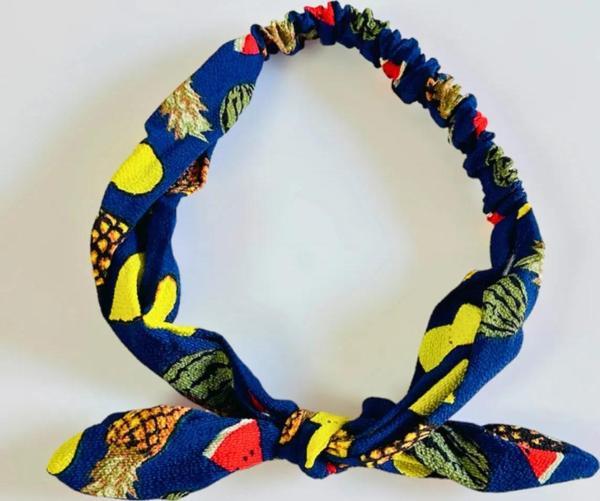 KUMAŞ ANANAS KARPUZ LİMON DESENLİ FİYONK SAÇ BANDI - Image 1