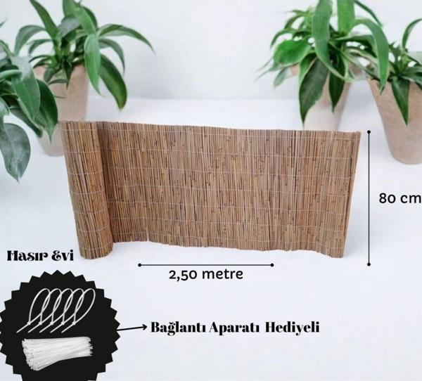 80 cm x 2,50 Metre Kamış Hasır Balkon Çiti - Image 1