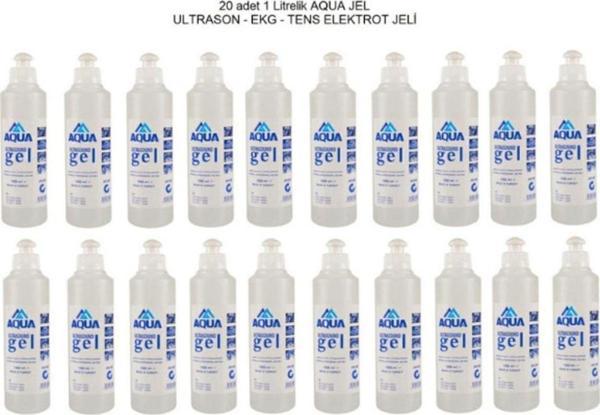 Aqua Ultrason Jeli 20 Adet X 1 Lt,Ekg Tens Epilasyon Jeli,Medikal Ultrason,Ultrasound Gel - Image 1