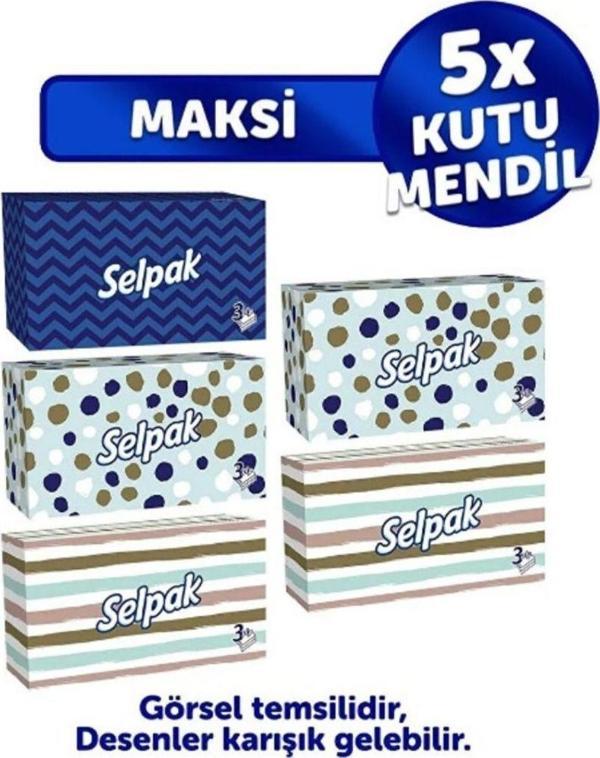 Fanse Otel Temizlik Medikal Malzemeleri Fanse Selpak Kutu Mendil 5 Li Set 250 Yaprak - Image 1
