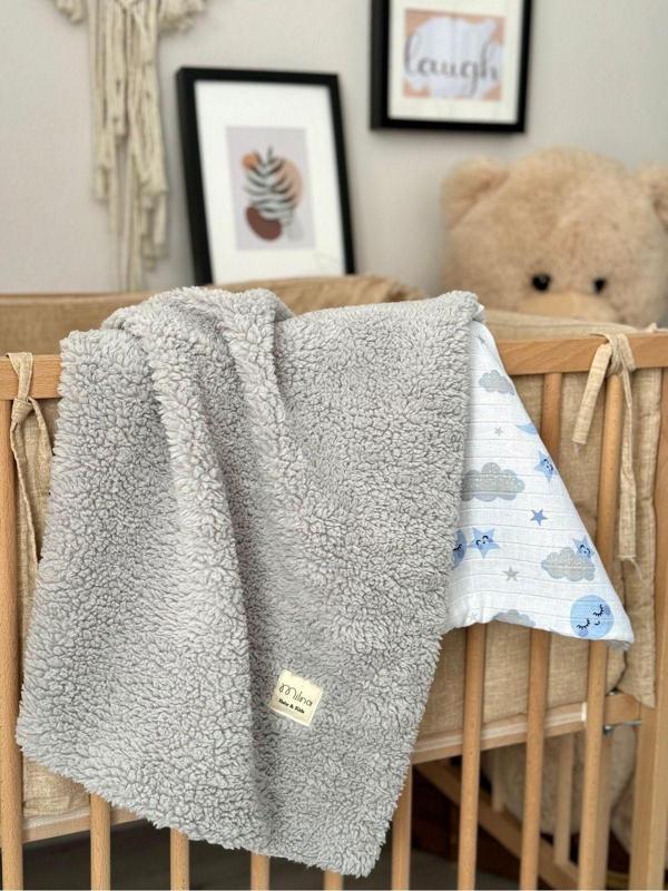 Milna Baby & Kids Çift Taraflı Müslin Koyun Tüyü Welsoft Teddy Bebek Battaniyesi 100*100 Cm - Image 1