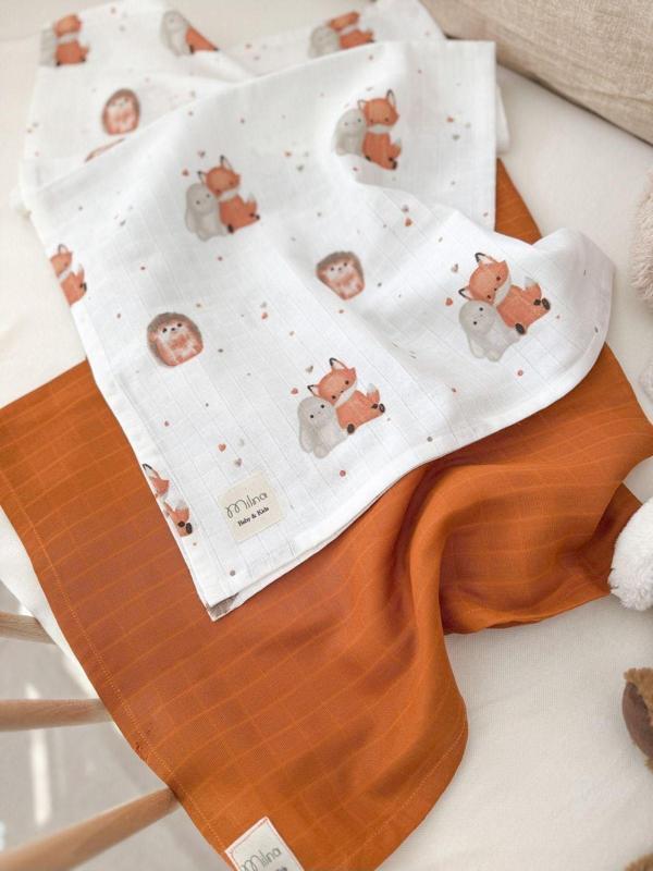 Milna Baby & Kids Çok Amaçlı 2'Li Müslin Set Müslin Battaniye Müslin Bebek Battaniyesi Müslin Örtü - Image 1