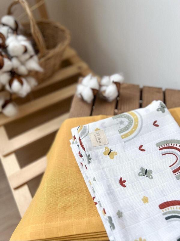 Milna Baby & Kids Çok Amaçlı 2'Li Set Müslin Bebek Battaniyesi Müslin Battaniye Müslin Örtü - Image 1