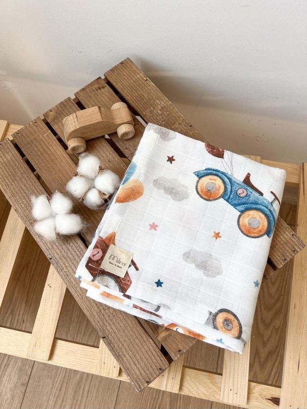 Milna Baby & Kids Müslin Bebek Battaniyesi Müslin Örtü Çok Amaçlı Müslin Örtü 75X85 Cm - Image 1