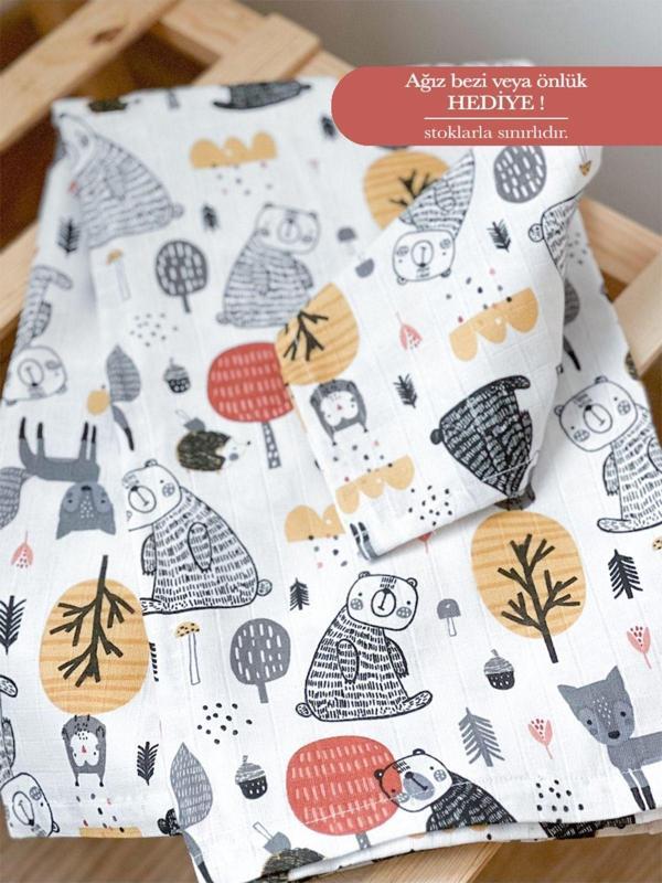 Milna Baby & Kids Müslin Bebek Örtüsü Müslin Battaniyesi Çok Amaçlı Müslin Örtü 80*90Cm - Image 1