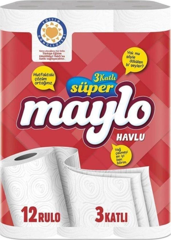 Maylo 12 Li Kağıt Havlu Süper 3 Katlı - Image 1