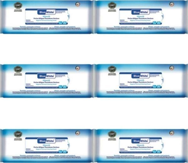 Bluewhite Blue White Perine Bölgesi Vücut Temizleme Havlusu 50'Li 6 Paket 300 Kullanım - Image 1