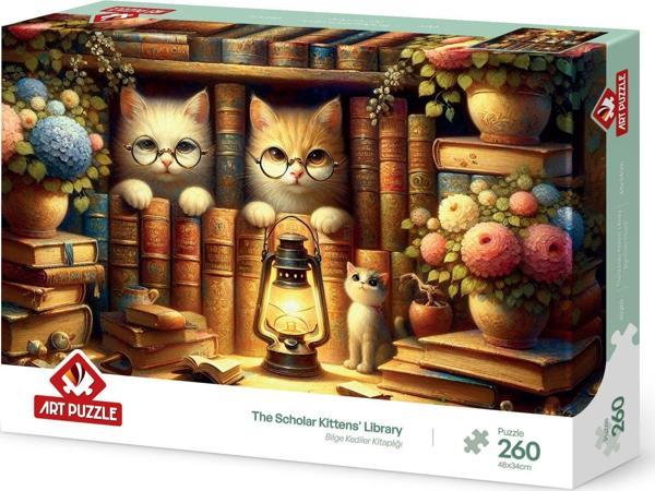 Art Puzzle Bilge Kediler Kitaplığı 260 Parça Puzzle - Image 1