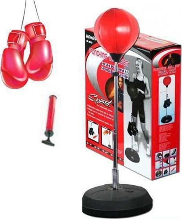 Cosfer Punching Ball Yükseklik Ayarlı Eldiven Hediyeli Boks Antreman Seti - Image 1