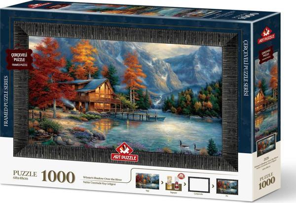 Art Puzzle Nehir Üzerinde Kış Gölgesi 1000 Parça Çerçeveli Puzzle - Image 1