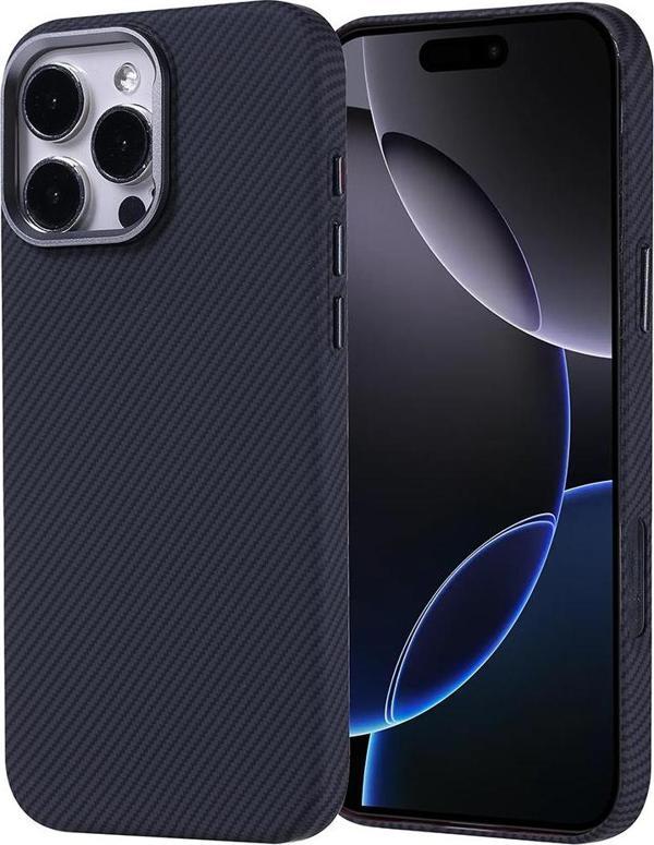 iPhone 16 Pro Max Kılıf Magsafe Şarj Özellikli Karbon Fiber Görünümlü Nekst Kılıf - Image 1