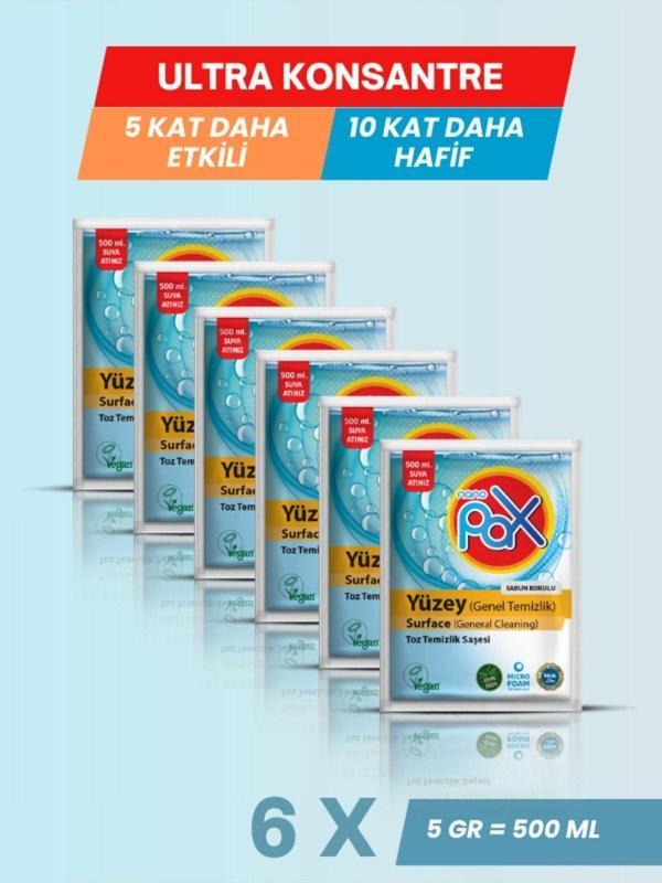 6 ADET YÜZEY TEMİZLİK TOZU (ULTRA KONSANTRE DETERJAN SAŞESİ) - Image 1