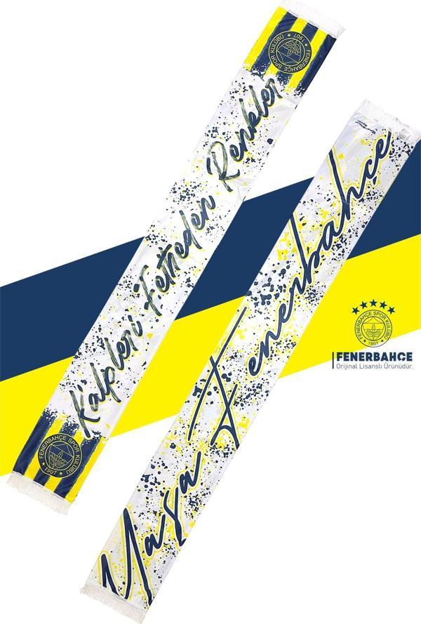 Fenerbahçe Orijinal Lisanslı Kalpleri Fetheden Renkler Fenerbahçe Saten Şal Atkı - Image 1