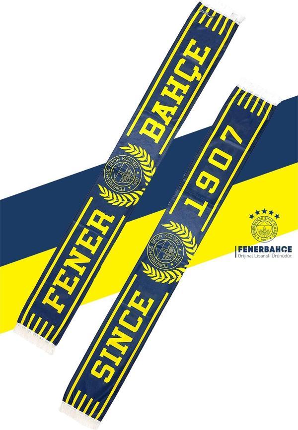 Fenerbahçe Orijinal Lisanslı Since 1907 Fenerbahçe Saten Şal Atkı - Image 1