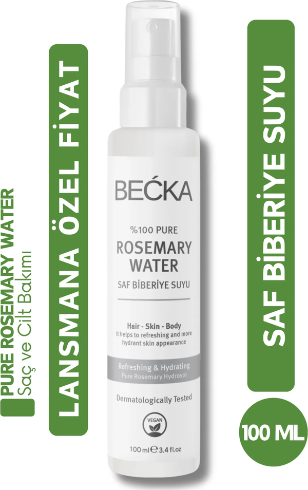 BECKA Biberiye Suyu Dökülme Karşıtı Ve Saç Uzamasını Destekleyici Saç Toniği %100 Doğal Ve Saf 100 ml - Image 1