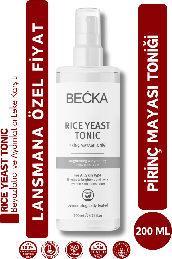 BECKA Pirinç Mayası Beyazlatıcı Aydınlatıcı Leke Karşıtı Tonik 200 ml - Image 1