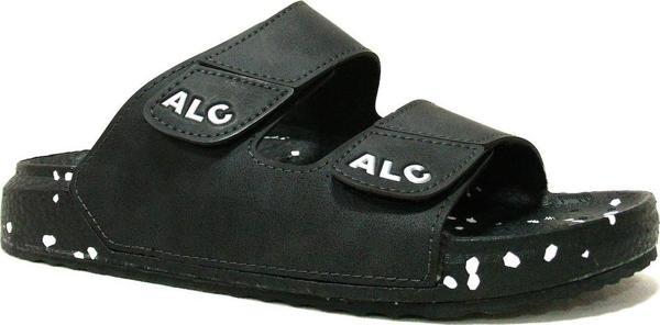 ALC Siyah Beyaz Çift Cırtlı Soft Anatomik Comfort Terlik - Image 1