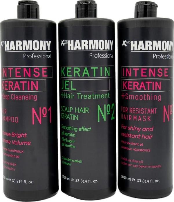 X Pro Harmony 3'lü Keratin Saç Bakım Seti Şampuan + Keratin Jel + Maske 3x1000 ml - Image 1