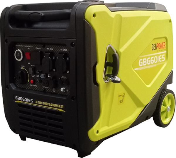Genpower GBG 60 İES Model 6 Kva Benzinli - Marşlı - Ses İzolasyon Kabinli -  Uzaktan Kumandalı Tekerlekli Monofaze (220 Volt) İnverter Jeneratör - Image 1